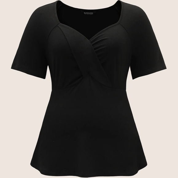 BloomChic Plus Size 2XL Supersoft Essentials Deep V Neck Ruched T-shirt … - Picture 5 of 7